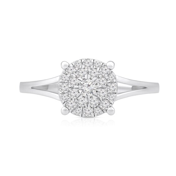 1/3 CT. T.w. Multi-Diamond Split Shank Ring in 10K White Gold