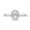 Thumbnail Image 4 of 1/4 CT. T.W. Baguette Diamond Open Oval-Shaped Frame Ring in 10K White Gold