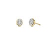 Thumbnail Image 1 of 1/4 CT. T.W. Oval-Shaped Multi-Diamond Scallop Edge Stud Earrings in 10K Gold
