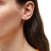Thumbnail Image 2 of 1/4 CT. T.W. Oval-Shaped Multi-Diamond Scallop Edge Stud Earrings in 10K Gold