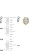 Thumbnail Image 3 of 1/4 CT. T.W. Oval-Shaped Multi-Diamond Scallop Edge Stud Earrings in 10K Gold