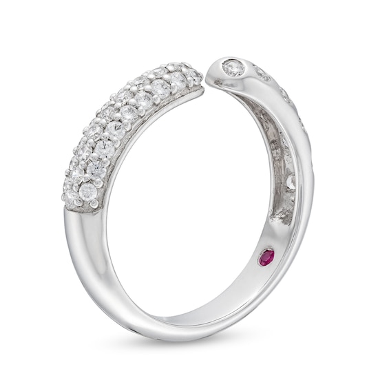 1/2 CT. T.w. Diamond Pavé and Bubbles Open Shank Ring in 10K White Gold