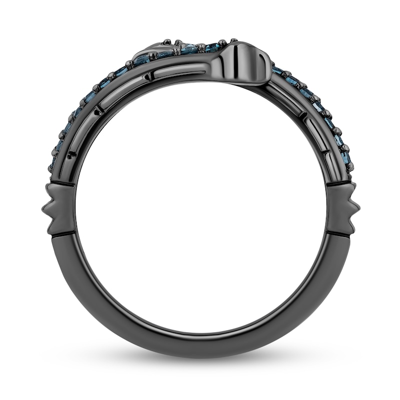 Main Image 3 of Enchanted Disney Villains Ursula London Blue Topaz Eels Bypass Ring in Sterling Silver with Black Rhodium Plate