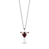 Thumbnail Image 5 of Enchanted Disney Heart-Shaped Garnet and Diamond Apple and Dagger Two Piece Pendant Set in Sterling Silver - 19”