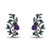 Thumbnail Image 1 of Enchanted Disney Villains Ursula Amethyst, Blue Topaz and 1/10 CT. T.W. Diamond Coral Stud Earrings in Sterling Silver