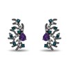 Thumbnail Image 0 of Enchanted Disney Villains Ursula Amethyst, Blue Topaz and 1/10 CT. T.W. Diamond Coral Stud Earrings in Sterling Silver