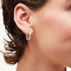 Thumbnail Image 2 of 1-1/2 CT. T.W. Baguette Certified Lab-Grown Diamond Inside-Out Hoop Earrings in 14K White Gold (F/VS2)