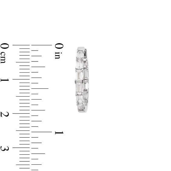 1-1/2 CT. T.w. Baguette Lab-Grown Diamond Inside-Out Hoop Earrings in 14K White Gold (F/Vs2)
