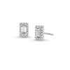 Thumbnail Image 1 of 1/4 CT. T.W. Baguette Diamond Rectangle Frame Stud Earrings in 10K White Gold