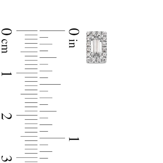 1/4 CT. T.w. Baguette Diamond Rectangle Frame Stud Earrings in 10K Gold
