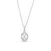Thumbnail Image 1 of 1/4 CT. T.W. Baguette Diamond Open Oval-Shaped Frame Pendant in 10K White Gold