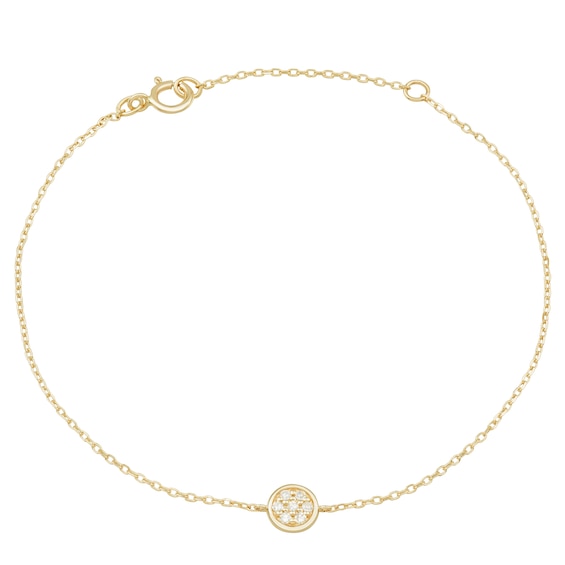 1/20 CT. T.w. Multi-Diamond Bezel-Look Bracelet in 10K Gold