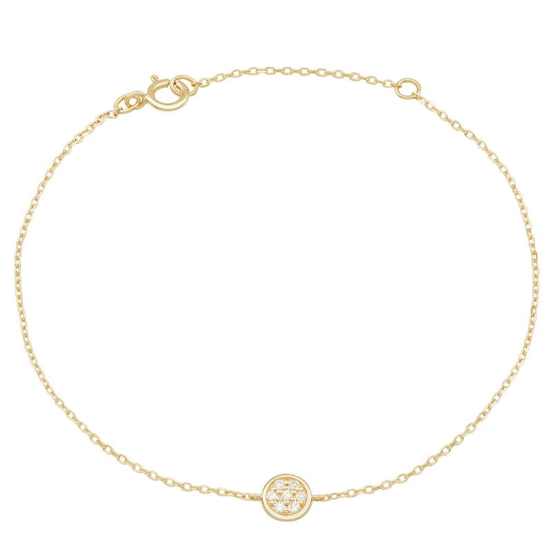 Main Image 1 of 1/20 CT. T.W. Multi-Diamond Bezel-Look Bracelet in 10K Gold