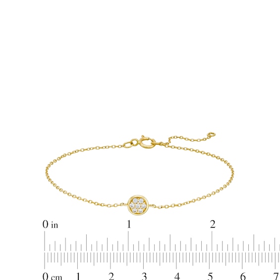 1/20 CT. T.w. Multi-Diamond Bezel-Look Bracelet in 10K Gold