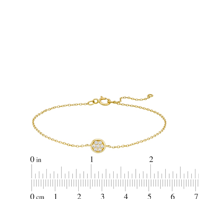 Main Image 4 of 1/20 CT. T.W. Multi-Diamond Bezel-Look Bracelet in 10K Gold