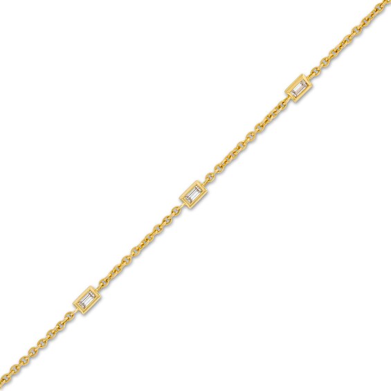 1/4 CT. T.w. Baguette Diamond Seven Stone Station Bracelet in 10K Gold - 7.25"