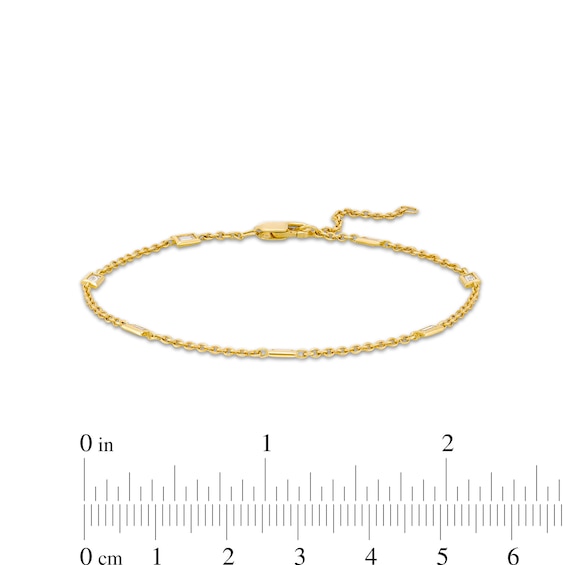 1/4 CT. T.w. Baguette Diamond Seven Stone Station Bracelet in 10K Gold - 7.25"