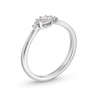 Thumbnail Image 3 of 1/6 CT. T.W. Marquise and Round Diamond Sunburst Contour Promise Ring in 10K White Gold