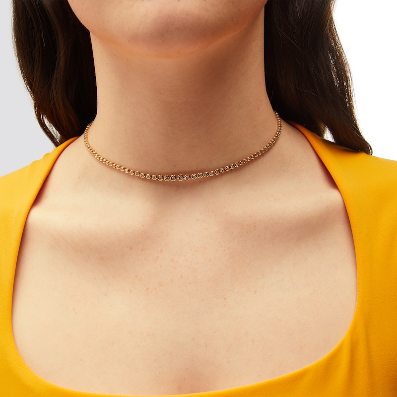 Main Image 2 of 1 CT. T.W. Certified Lab-Grown Diamond Graduated Bezel-Set Necklace in 14K Gold (F/SI2) - 17"