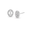 Thumbnail Image 1 of 1/4 CT. T.W. Baguette Diamond Open Oval-Shaped Frame Stud Earrings in 10K White Gold