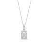 Thumbnail Image 1 of 1/4 CT. T.W. Baguette Diamond Rectangle Frame Pendant in 10K White Gold