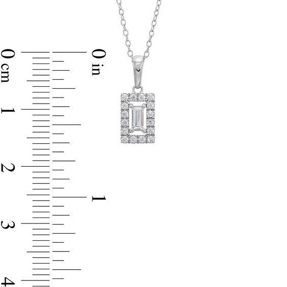 1/4 CT. T.w. Baguette Diamond Rectangle Frame Pendant in 10K White Gold