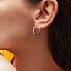 Thumbnail Image 2 of 1 CT. T.W. Baguette and Round Certified Lab-Grown Diamond Inside-Out Hoop Earrings in 14K White Gold (F/VS2)
