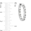 Thumbnail Image 2 of 1 CT. T.W. Baguette and Round Certified Lab-Created Diamond Inside-Out Hoop Earrings in 14K White Gold (F/VS2)
