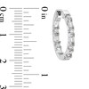 Thumbnail Image 3 of 1 CT. T.W. Baguette and Round Certified Lab-Grown Diamond Inside-Out Hoop Earrings in 14K White Gold (F/VS2)