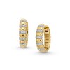 Thumbnail Image 1 of 1/10 CT. T.W. Diamond Alternating Bar Hoop Earrings in 10K Gold