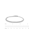 Thumbnail Image 3 of 1 CT. T.W. Diamond Double Curb Chain Bracelet in 10K White Gold - 9"