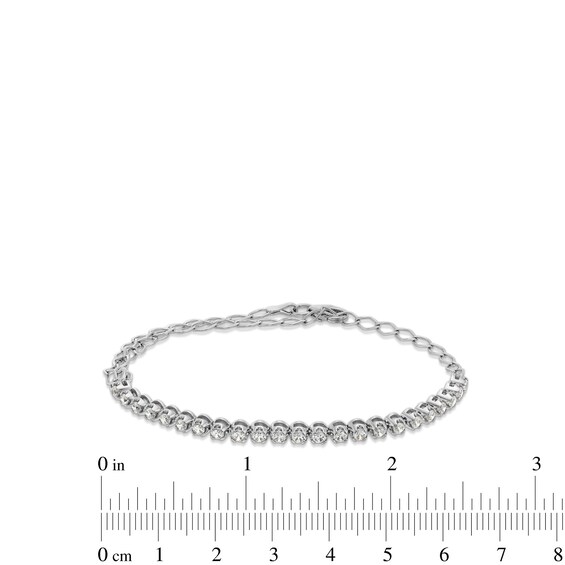 1 CT. T.w. Diamond Double Curb Chain Bracelet in 10K White Gold - 9"
