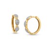 Thumbnail Image 0 of 1/4 CT. T.W. Marquise Multi-Diamond Three Stone Hoop Earrings in 10K Gold