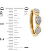 Thumbnail Image 2 of 1/4 CT. T.W. Marquise Multi-Diamond Three Stone Hoop Earrings in 10K Gold