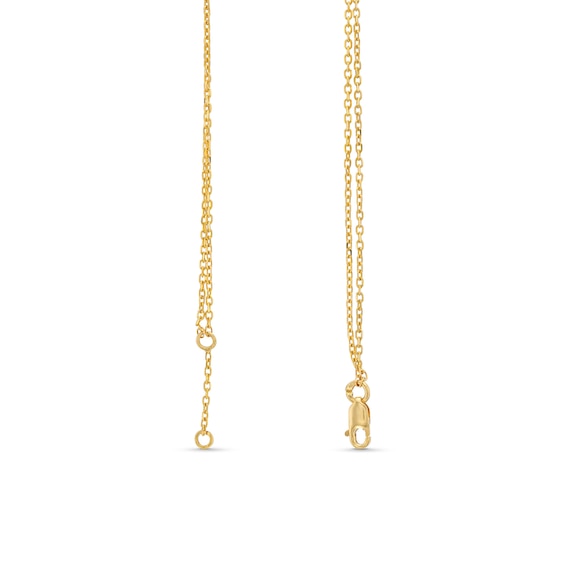 1/20 CT. T.w. Heart-Shaped Multi-Diamond Double Chain Bracelet in 10K Gold - 7.25"