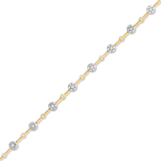 1/4 CT. T.w. Diamond Station Bracelet in 10K Gold - 7â