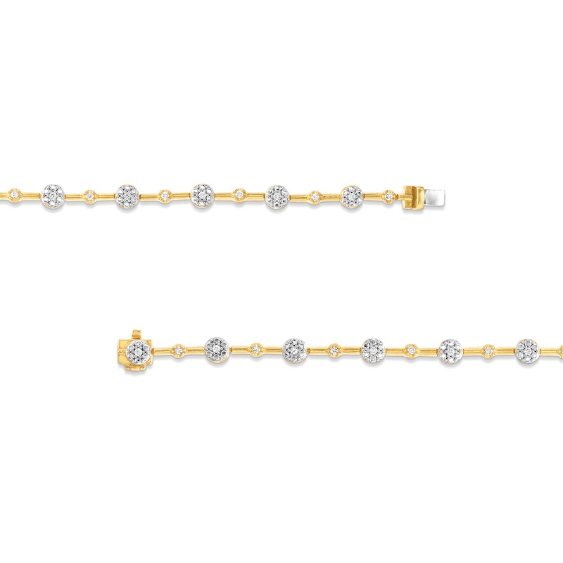 1/4 CT. T.W. Diamond Station Bracelet in 10K Gold - 7”