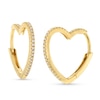 Thumbnail Image 1 of 1/10 CT. T.W. Diamond Heart-Shaped Hoop Earrings in 10K Gold