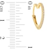 Thumbnail Image 2 of 1/10 CT. T.W. Diamond Heart-Shaped Hoop Earrings in 10K Gold