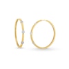 Thumbnail Image 0 of 1/2 CT. T.W. Diamond Hexagon Station Hoop Earrings in 10K Gold