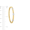 Thumbnail Image 2 of 1/2 CT. T.W. Diamond Hexagon Station Hoop Earrings in 10K Gold