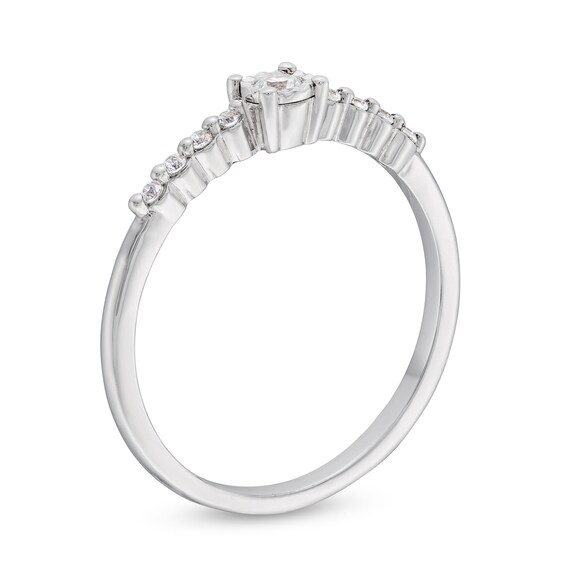 1/10 CT. T.w. Diamond Nine Stone Stackable Ring in 10K White Gold