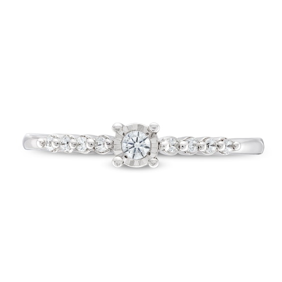 1/10 CT. T.w. Diamond Nine Stone Stackable Ring in 10K White Gold