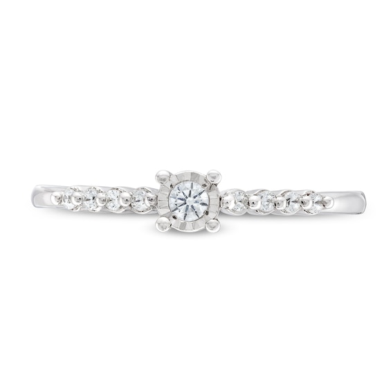 1/10 CT. T.w. Diamond Nine-Stone Stackable Ring in 10K White Gold