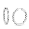 Thumbnail Image 1 of 1-1/2 CT. T.W. Baguette and Round Certified Lab-Grown Diamond Inside-Out Hoop Earrings in 14K White Gold (F/VS2)