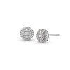 Thumbnail Image 1 of 1/4 CT. T.W. Baguette and Round Multi-Diamond Frame Stud Earrings in 10K White Gold