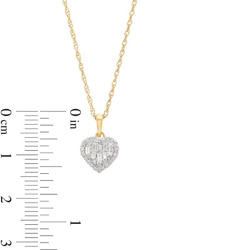 1/5 CT. T.W. Heart-Shaped Multi-Diamond Frame Pendant in 10K Gold