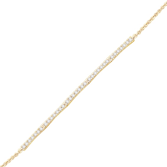 1/2 CT. T.w. Diamond Five Bar Bolo Bracelet in 10K Gold
