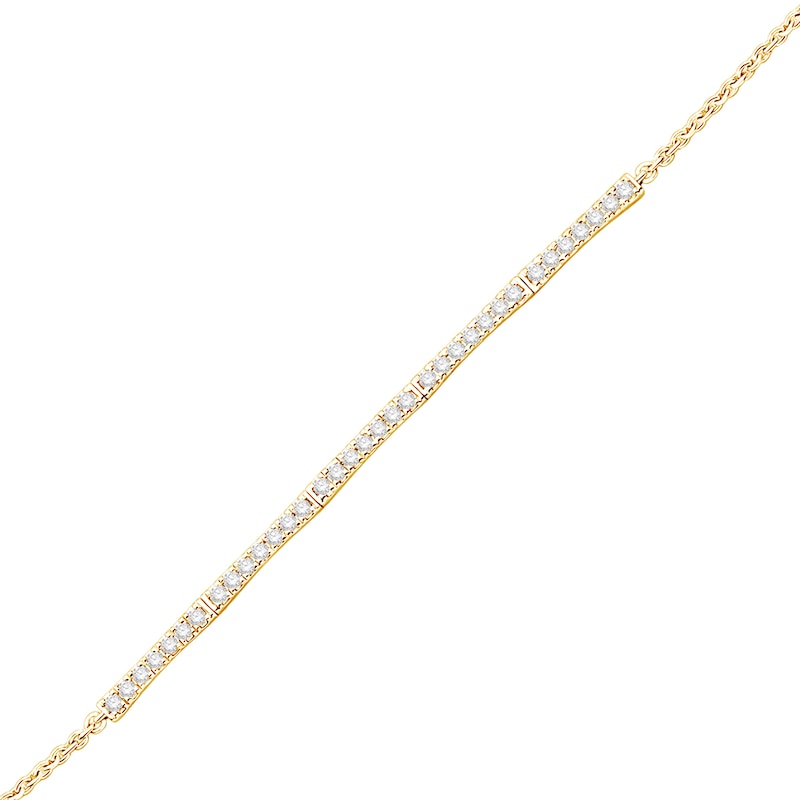 1/2 CT. T.W. Diamond Five Bar Bolo Bracelet in 10K Gold