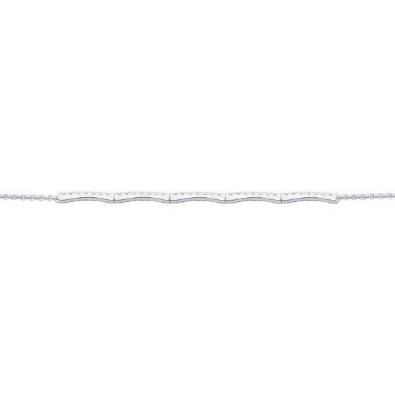1/2 CT. T.w. Diamond Five Bar Bolo Bracelet in 10K White Gold